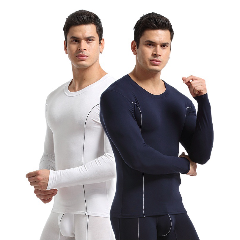 Factory wholesale direct sales of a generation of men's thin autumn pants crew neck collar base thermal underwear set