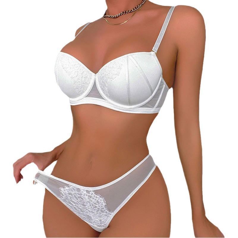 European and American sexy gathered underwear women's lace cross-border bra on collection accessory breast adjustment bra suit wholesale