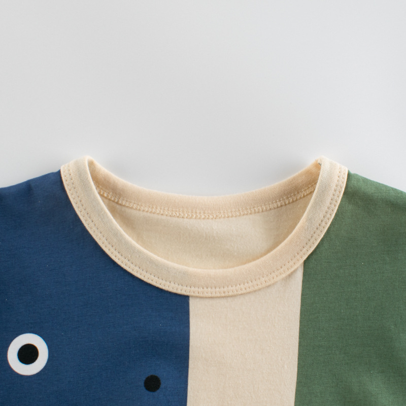 Picture of 27Kids Brand Kidsren's Clothing Summer 2025 Korean Style Kidsren's Short-Sleeved T-Shirt Dinosaur Baby Clothes One Piece Consignment