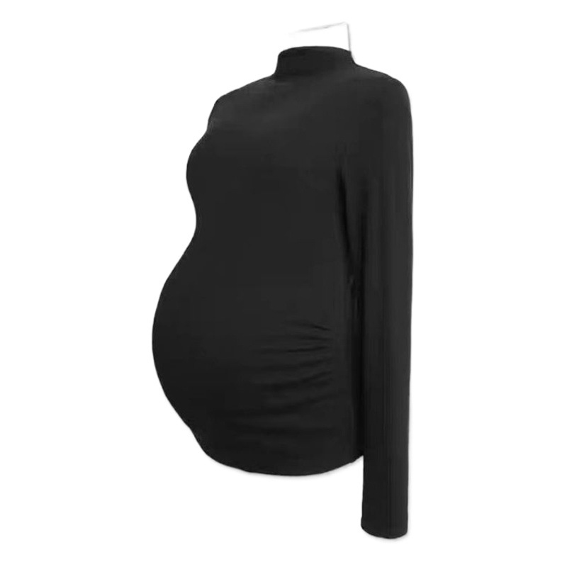 Picture of Pregnant women's clothing fashion spring autumn winter two-piece pregnant women adjustable abdominal pants solid color velvet warm bottoming shirt suit