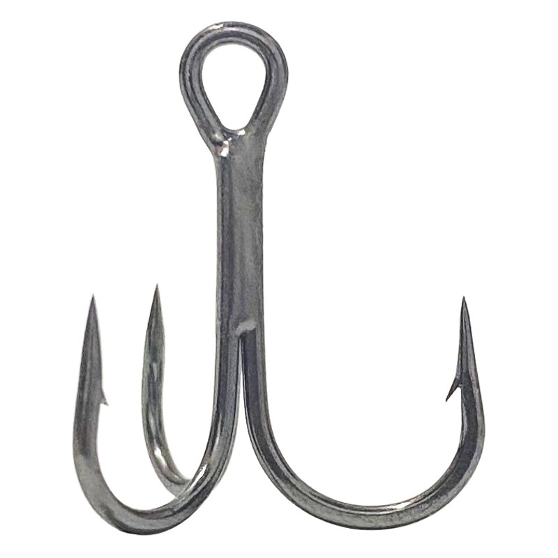 Factory wholesale three hooks 6062 black diamond double bold flat to strengthen three anchor hooks with barbs black nickel reinforcement