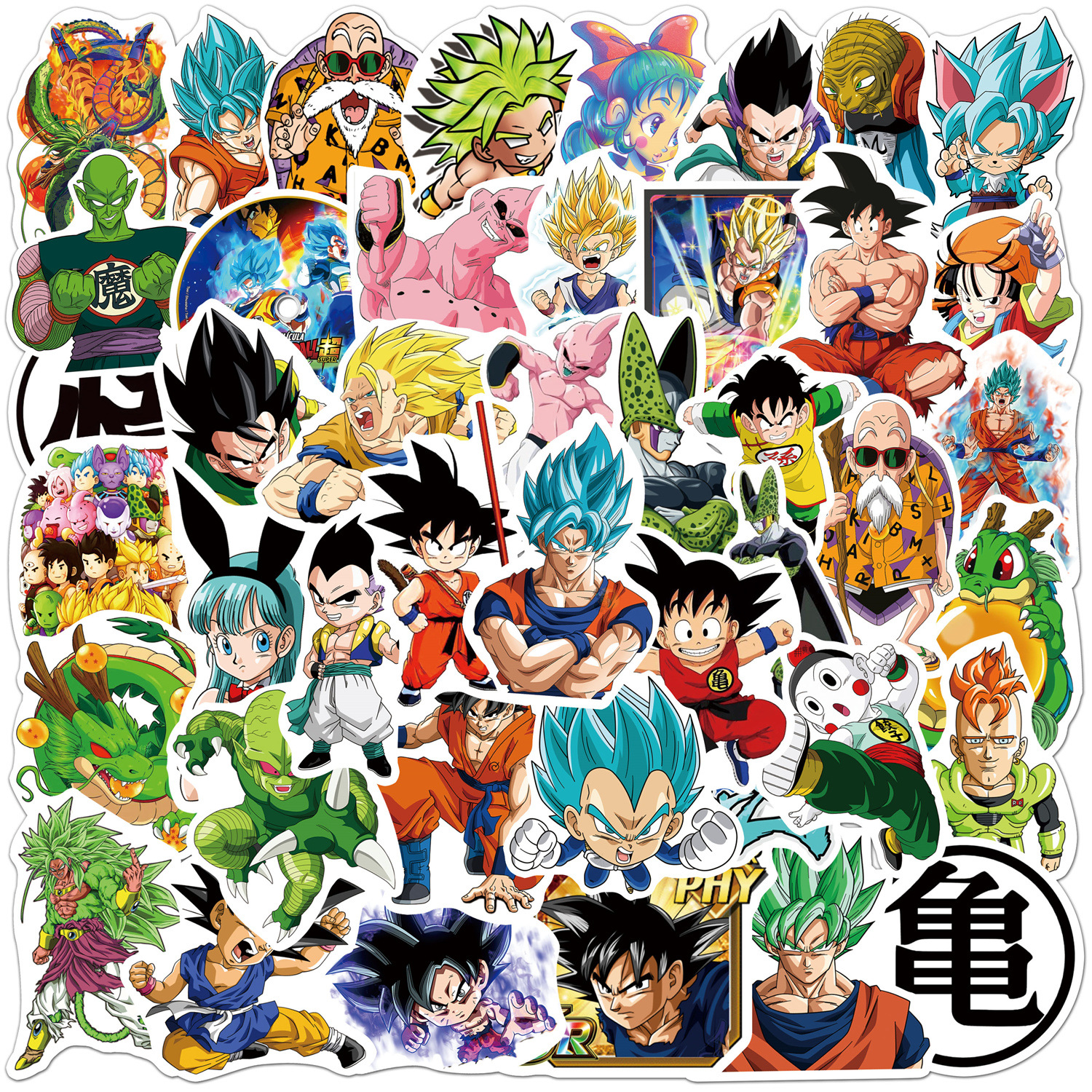 50 Japanese anime qi Dragon Ball graffiti stickers PVC waterproof stickers luggage laptop stickers