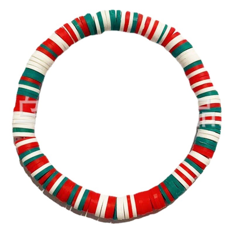 New Autumn and Winter Christmas Style Soft Clay Beaded Bracelet Christmas Tree Pearl Cartoon Sweet Versatile Bracelet Best Friend