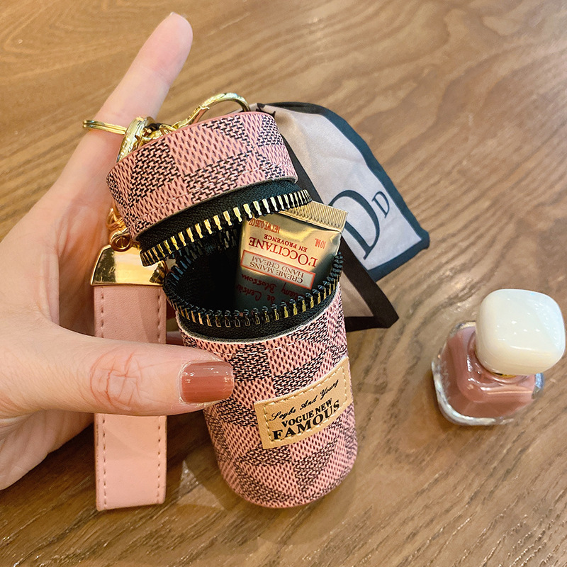 Picture of Creative Leather Silk Scarf Gift Mouth Red Envelope Keychain European and American Old Flower Coin Purse Welfare Mini Bucket Bag