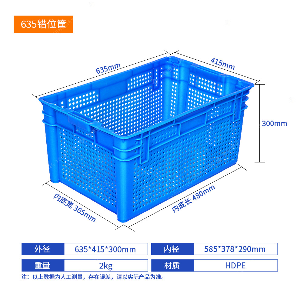 Picture of Plastic dislocation basket cold storage full semi-closed solid dislocation frame can be inverted nesting aquatic plastic basket group purchase to buy vegetables