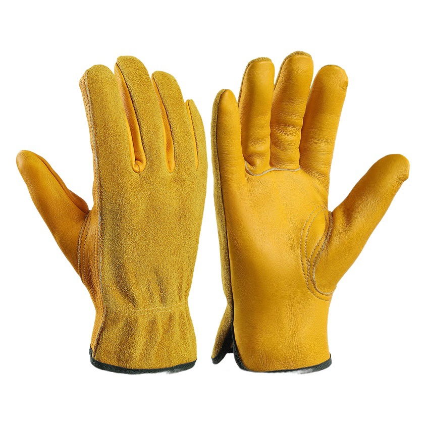 Foreign trade touch screen gardening garden gloves puncture-resistant wear-resistant outdoor camping protective cowhide work welder labor protection gloves