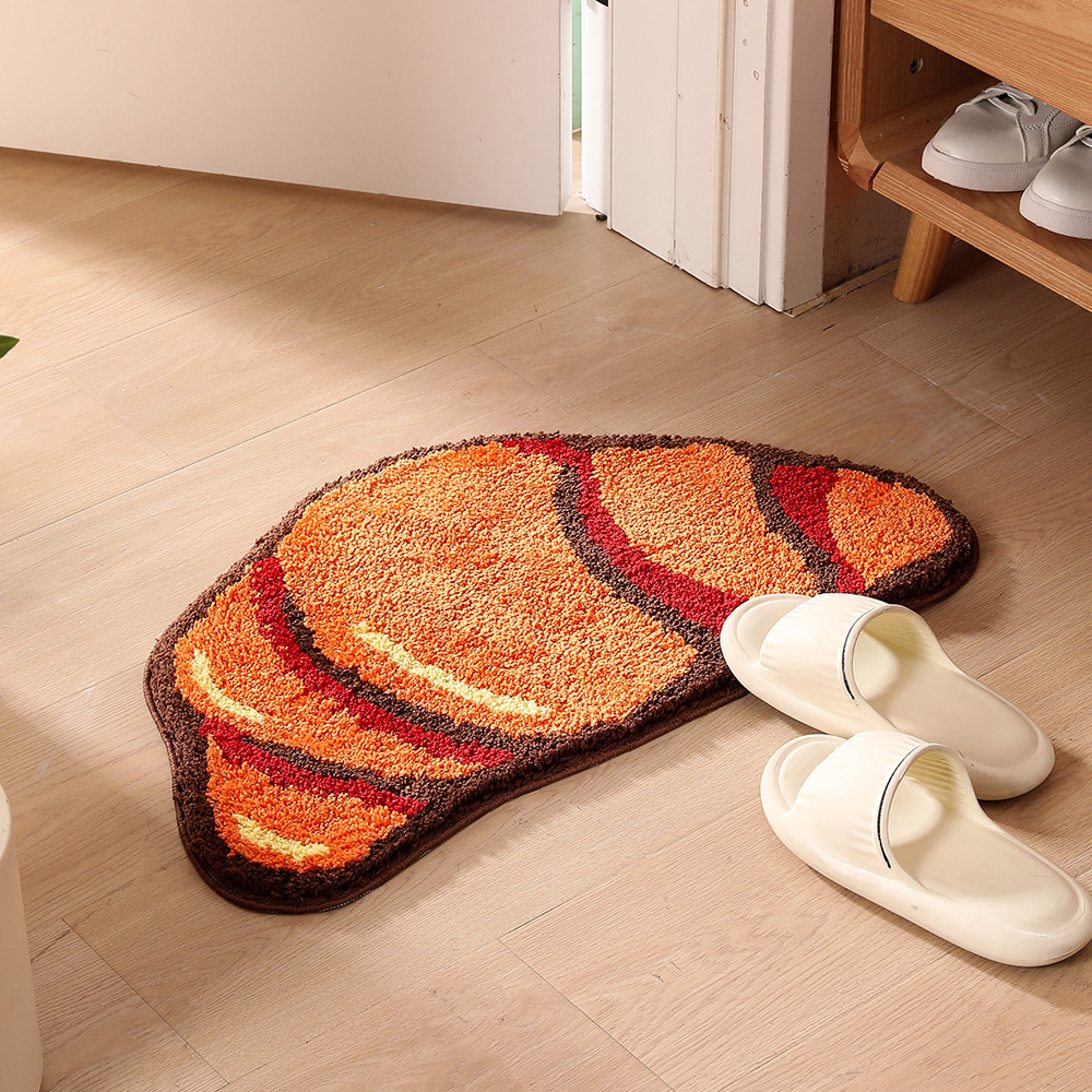 Picture of Flocked Round Bedroom Door Mat, Non-Slip Bathroom Absorbent Floor Mat, Entrance Door Mat, Children's Mat, Non-Slip and Absorbent