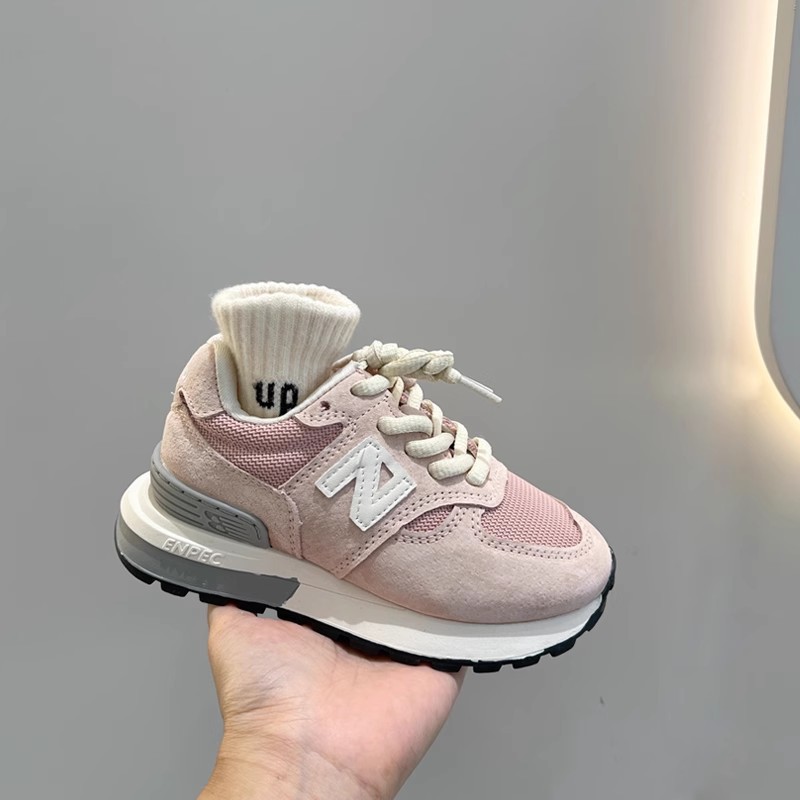Children's Forrest Gump Shoes 2024 Spring and Autumn New Girls Pink Letters Casual sneaker Middle and Large Children's Soft Sole Running Shoes