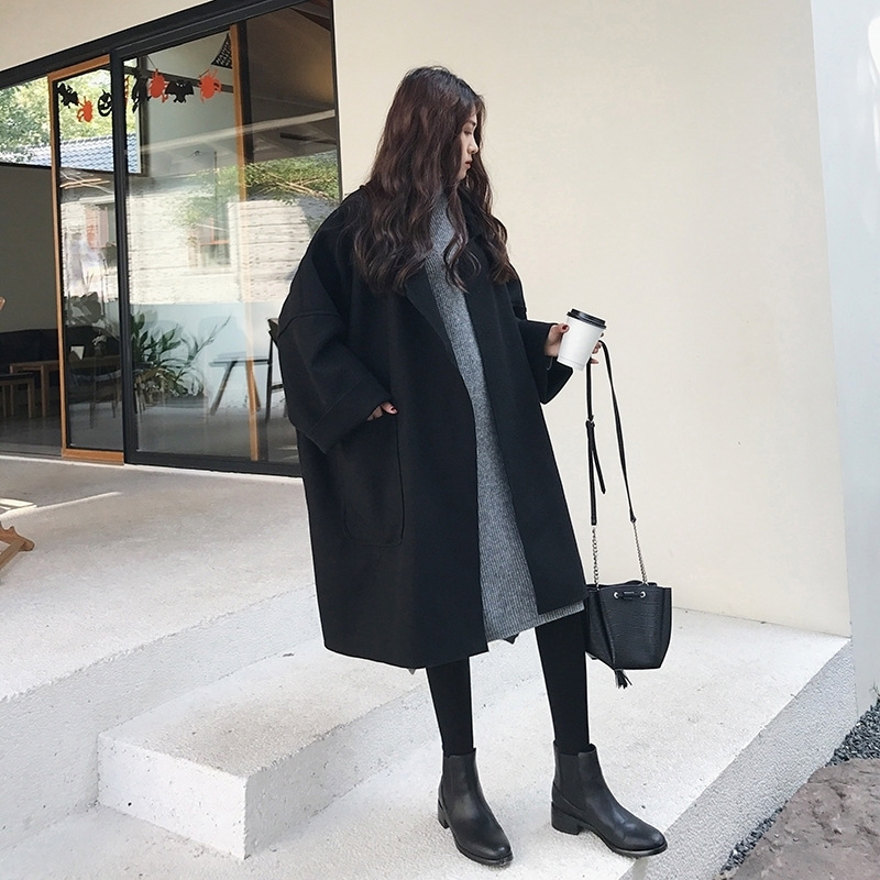 Picture of Cross-Border Women's Clothing 2025 Autumn and Winter New Woolen Outwear Korean Style Elegant Foreign Style Mid-Length Cape Woolen Outwear Trendy
