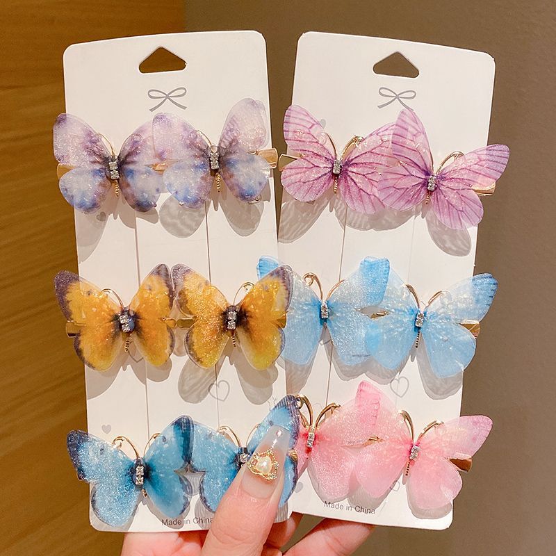 Picture of Butterfly hairpin girl princess cute Super fairy children's hair accessories headdress wholesale hairpin bangs clip side clip