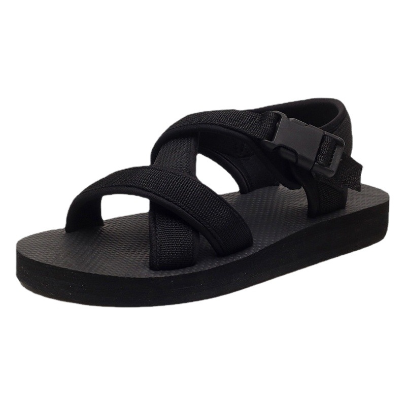 Summer New High Heel Sandals Thickened Sole Casual Sandals and Slippers Korean Style Couple Soft Sole Dual-Use Soft Sole Sandals Fork Belt