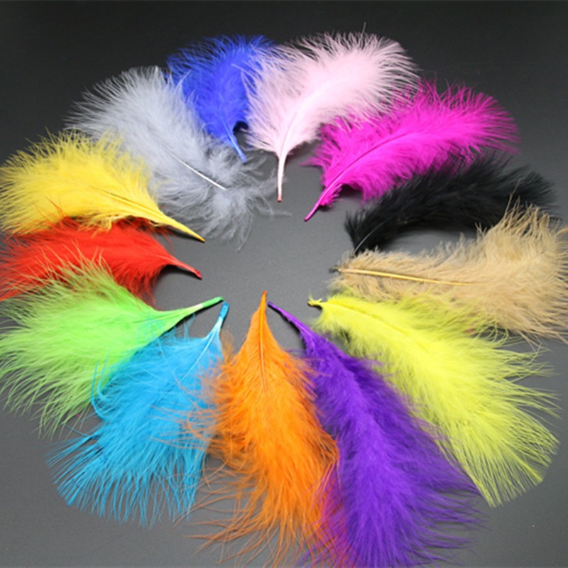 Cross-border in stock turkey feather full down feather color makaron popo ball filling feather full down turkey feather wholesale