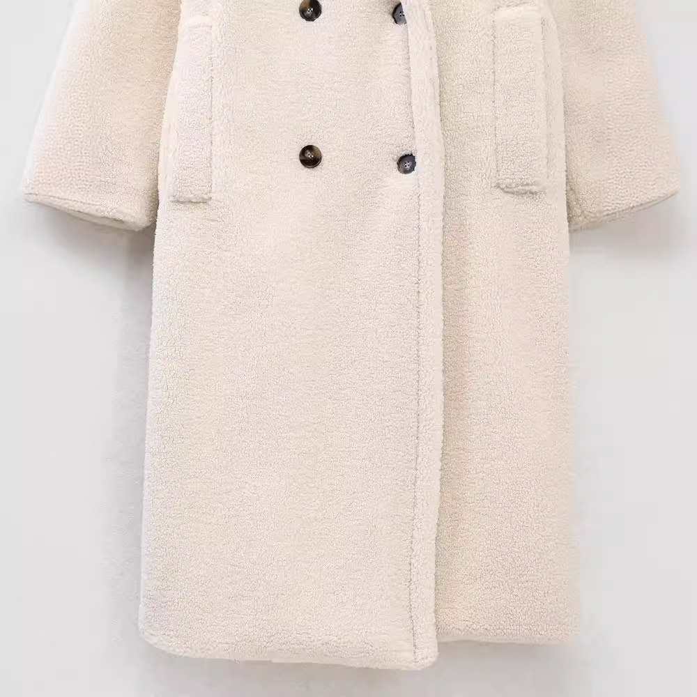 Picture of 2023 autumn and winter New European and American cross-border Women's solid color casual long fleece coat warm lamb wool coat