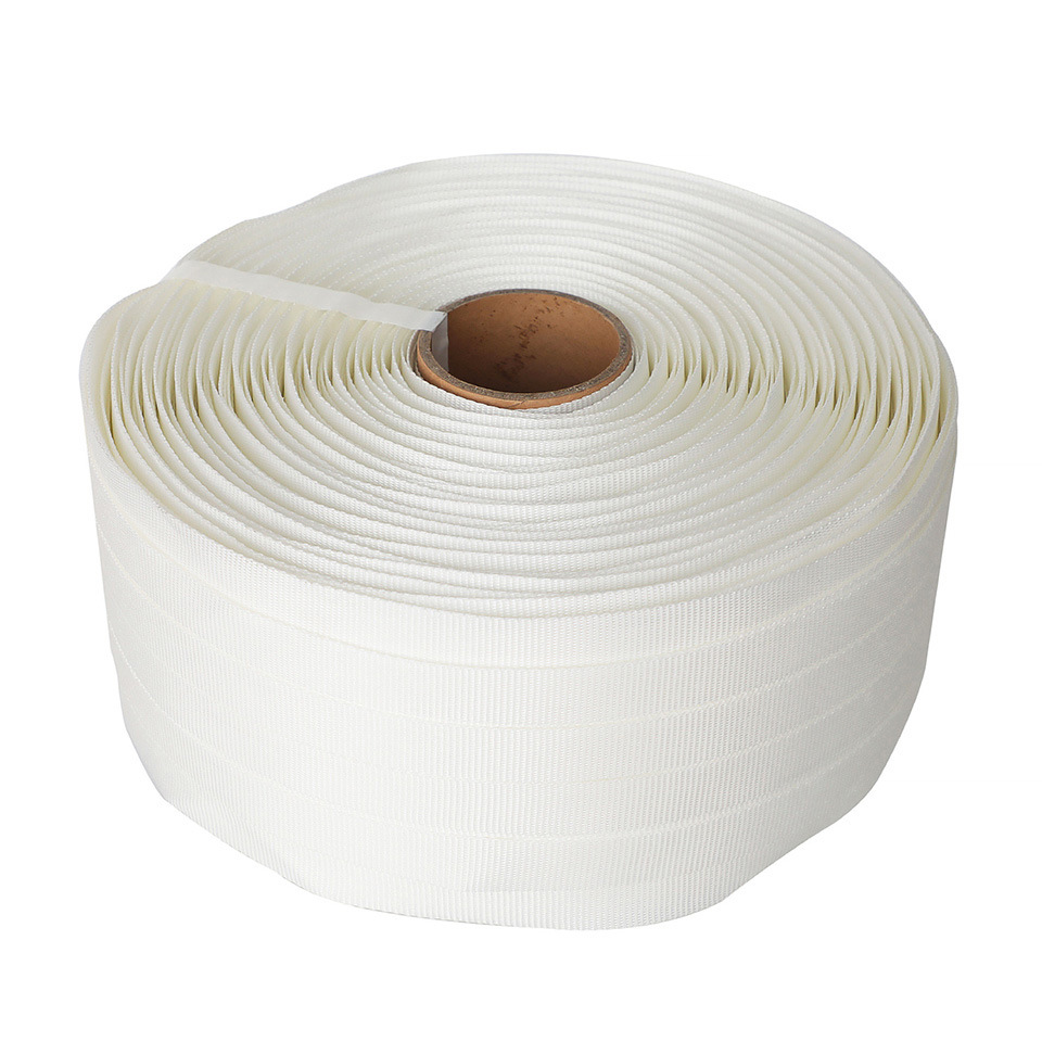 25mm White High-Strength Polyester Webbing Transport Binding Strap Wear-Resistant Rope Heavy-Duty Lifting Strap Wholesale