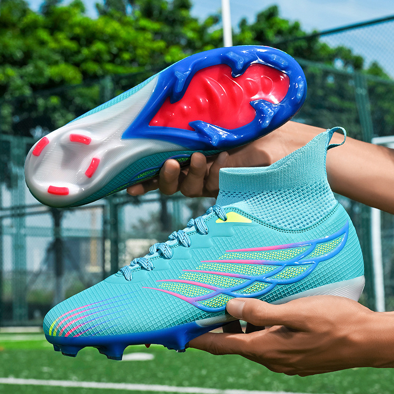 Cross border wholesale football boots male and female teenagers students long spikes children artificial real grass game football training shoes