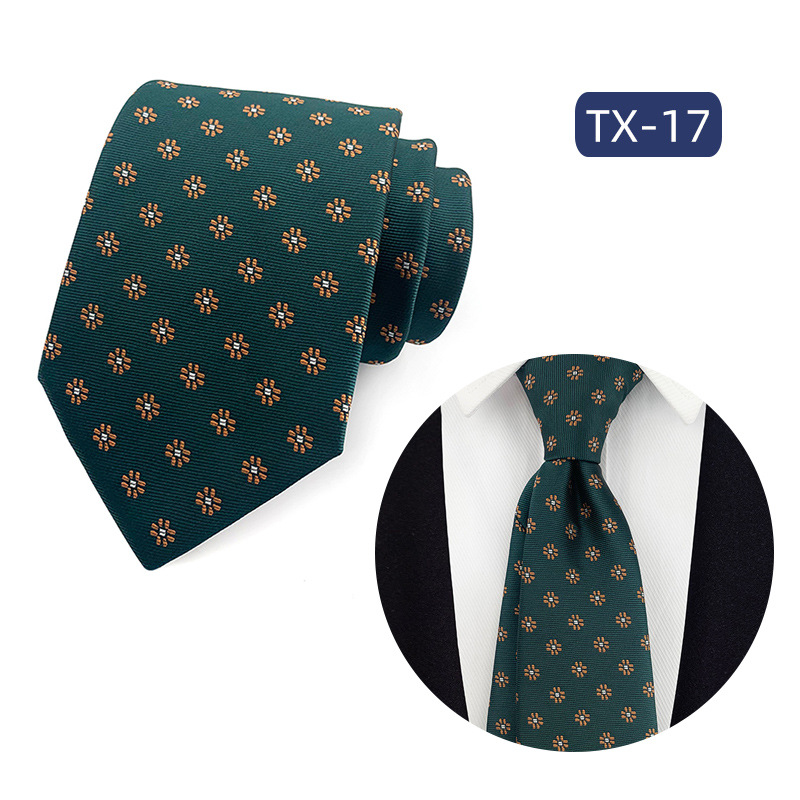 Picture of in stock wholesale men's tie jacquard yarn-dyed fabric small floral pattern business casual wedding groom tie