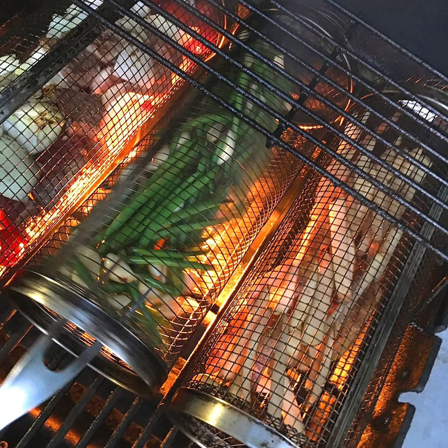 BBQ Stainless Steel Smoked Mesh Barbecue Barbecue Barbecue Barrel Cylindrical Round Modern Simple Superior Products