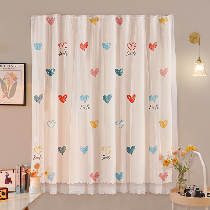 Picture of Double-layer strong shading curtain non-perforated living room bedroom finished curtain hotel bay window printed fabric curtain wholesale