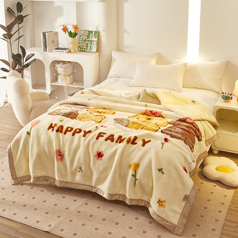 Picture of Raschel Blanket Double Thickened Blanket Super Soft Fleece Blanket Cover Blanket Wedding Red Blanket Warm Blanket Gift Wholesale