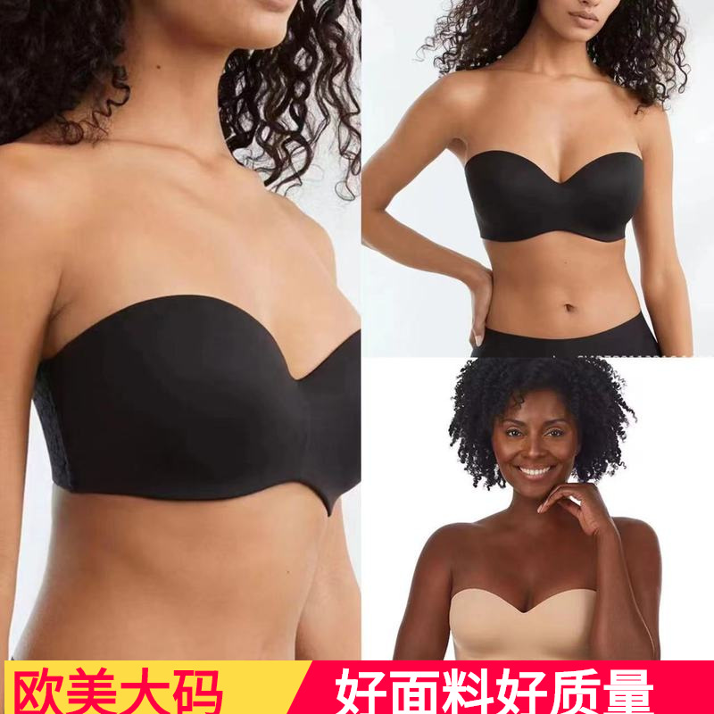 2023 Invisible Strapless Half Cup Seamless Sexy Push-Up Bra One-Piece Invisible Wedding Dress Shoulder Bra for Women