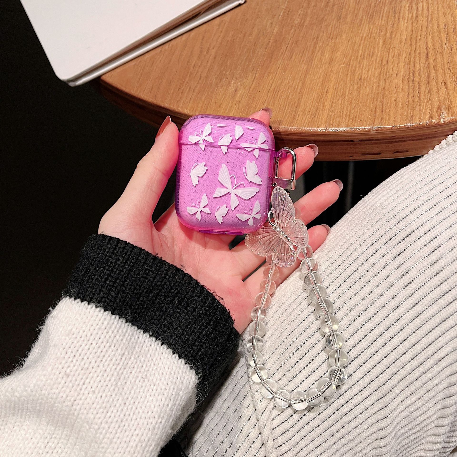 Picture of Glitter Butterfly Printed airpods Pro2 Apple 2 Generation Bluetooth Headphone Case airpods 3 Protective Shell