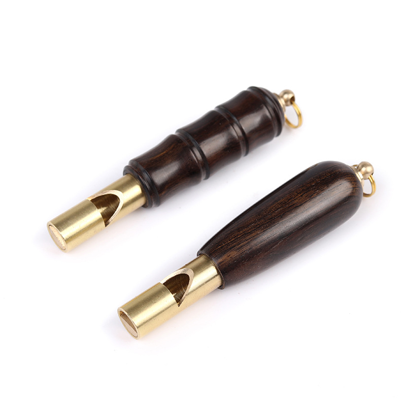 Picture of Brass Red Sandalwood Outdoor Lifesaving Whistle Keychain Pendant Competition Tall Whistle Mountaineering Training Pendant