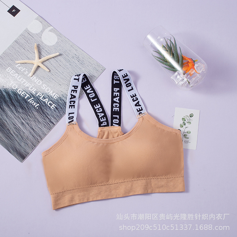 Picture of Cross-border Letter Beautiful Back Wrapped Breast Tube Top Girl Student Developmental Bra Women's Vest Underwear Women