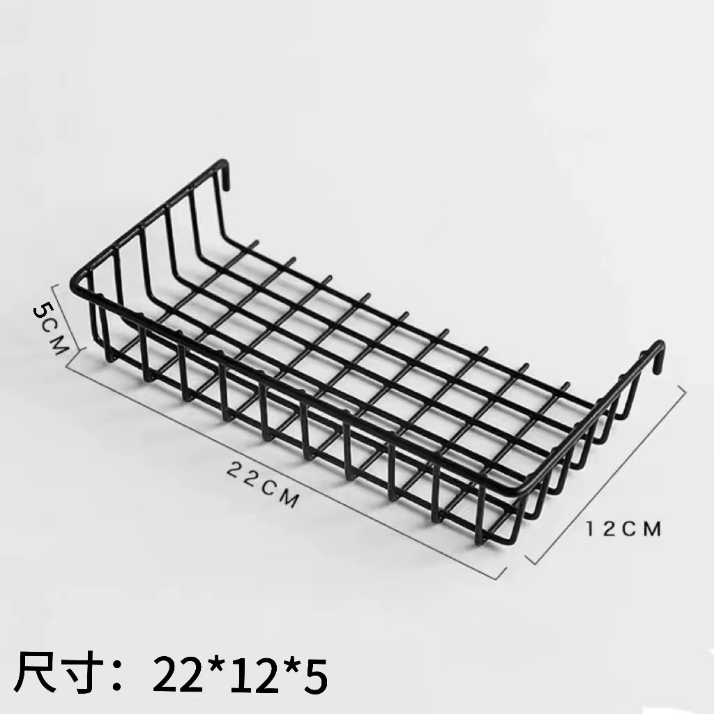 Picture of ins Hanging Basket Tray Iron Wire Mesh Storage Rack Hanging Basket Supermarket Household Storage Finishing Mesh Cave Board Storage Basket