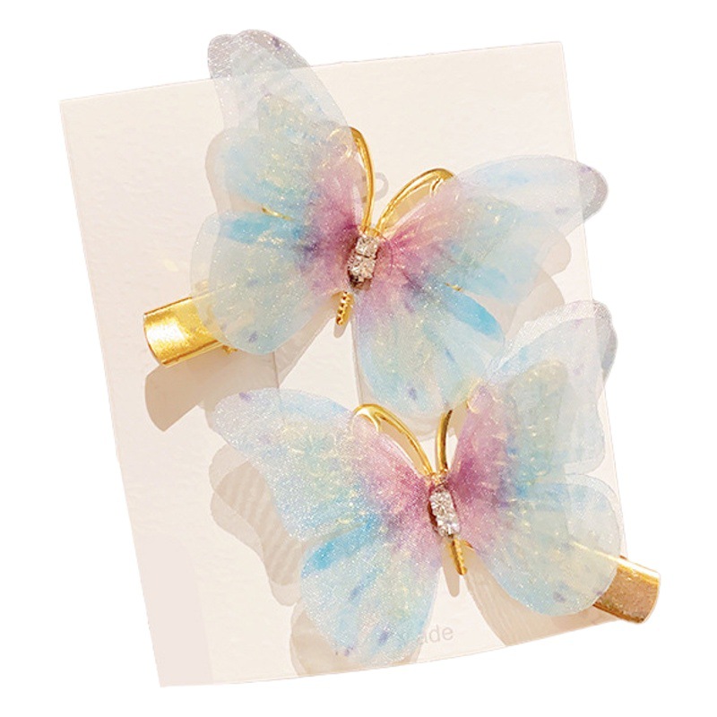 Beating Butterfly Hairpin Little Girl Cute Headwear Hairpin Children Super Fairy Mesh Antique Clip Hair Accessories for Women