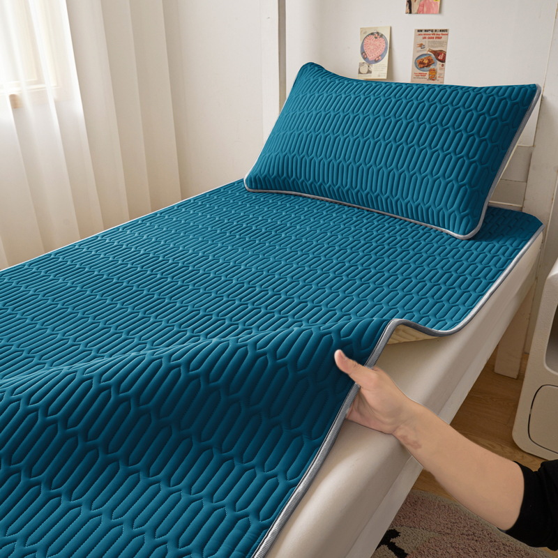 Picture of Class A latex mat three-piece set summer ice silk bed sheet bed hat foldable non-slip cooling soft mat air-conditioning mat