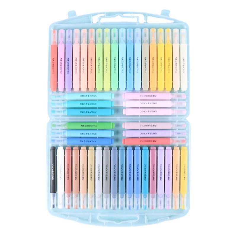 Triangle acrylic marker pen water-based primary school students 48 color waterproof opaque goo card watercolor pen children's art brush