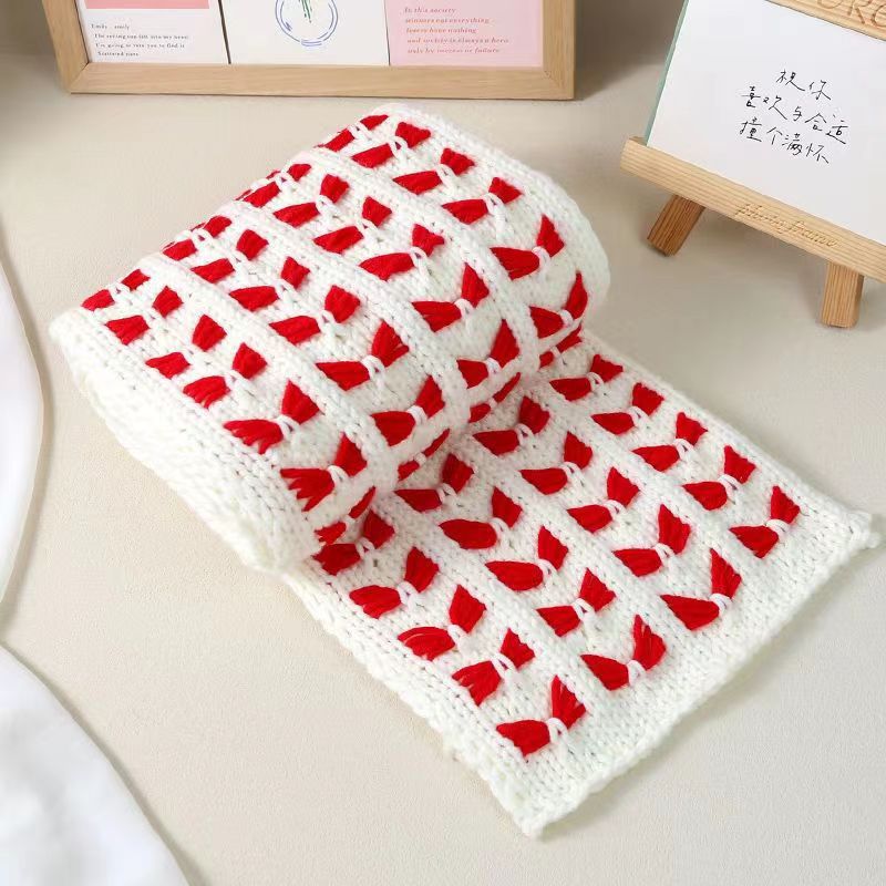 Bow scarf hand-woven diy wool material package lover cotton self-woven scarf scarf for boys and girls