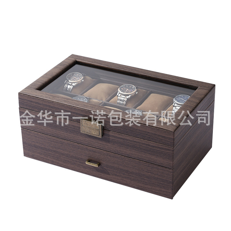 Picture of Retro Edition in stock Wood Grain PU Double Layer 20 Watch Jewelry Storage Box High-end 20 Watch Collection Leather Box