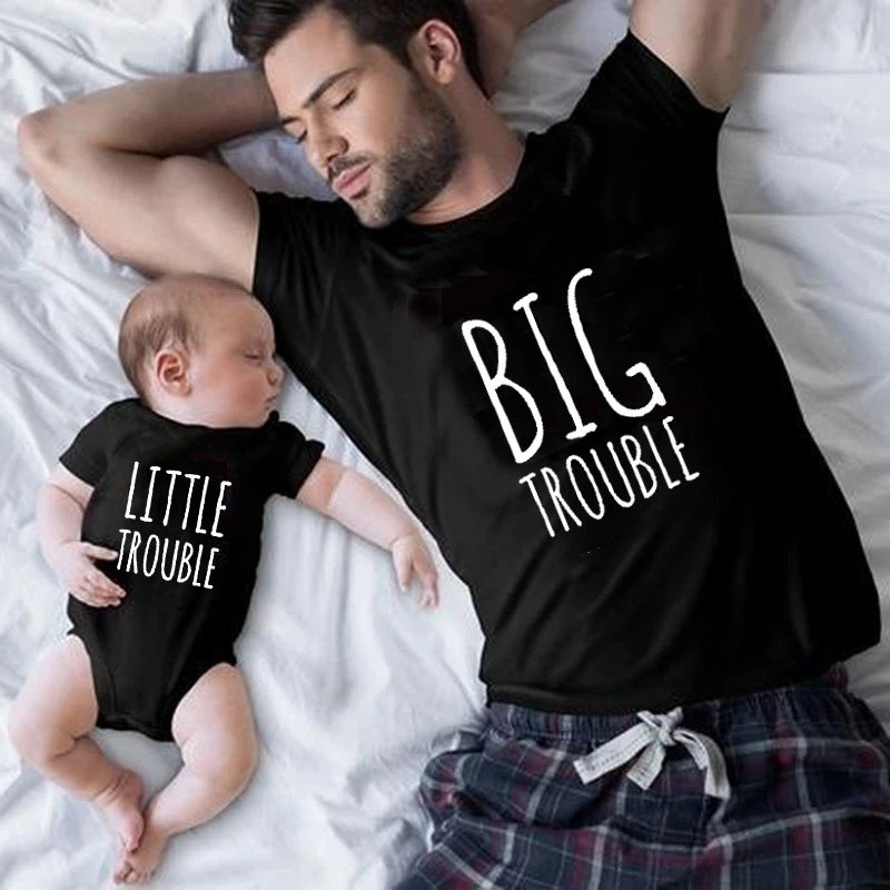 Picture of Europe and the United States hot-selling parents summer T-shirt manufacturers wholesale cross-border black round neck printed parents short sleeve cotton generation