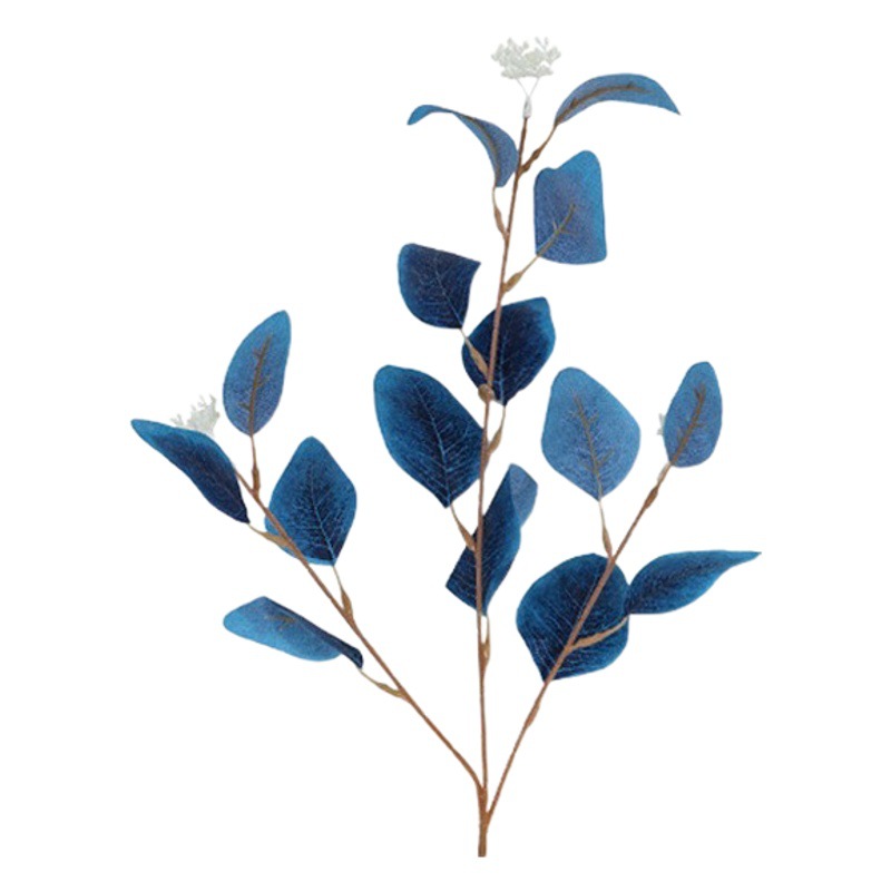 Picture of 3 fork with fruit eucalyptus leaves ins simulation green plant eucalyptus Apple leaf wedding flower arrangement leaf material home decoration ornaments