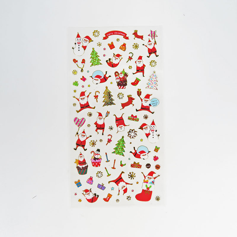 Picture of Spot Wholesale Christmas Stickers DIY Hot Stamping Transparent Decorative Gifts Pvc Cartoon Kidsren Reward Christmas Stickers