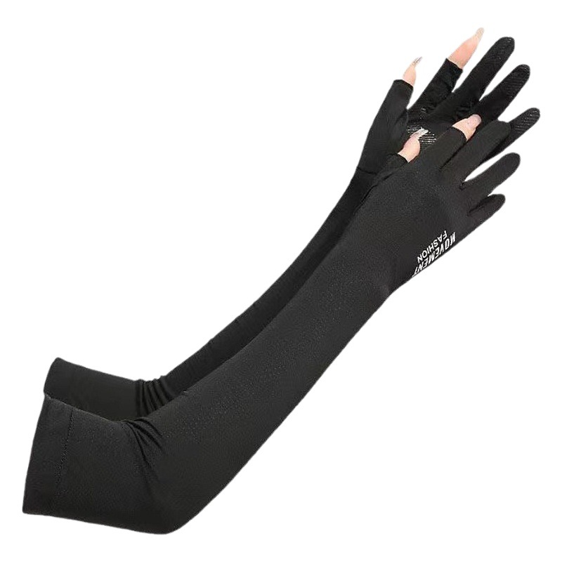 Sunscreen Gloves Women's Anti-UV Thin Ice Sleeve Ice Silk Summer Driving Electric Car Fishing Long Hand Sleeve Armguard