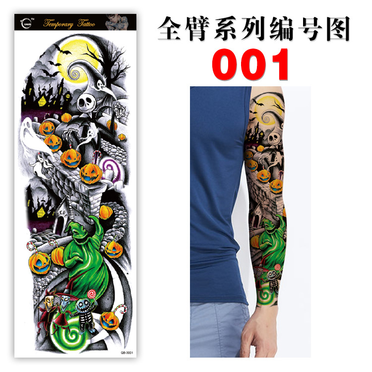 Picture of Manufacturer in Stock Wholesale Full Arm Tattoo Stickers Arm Waterproof Tattoo Stickers Popular Tattoo Decals Arm Horror Tattoo Stickers