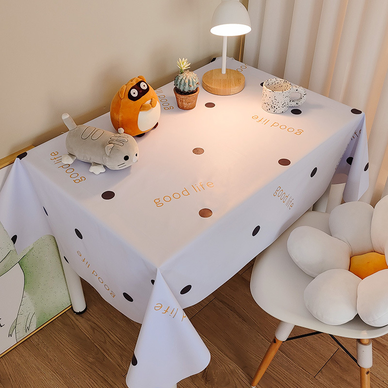 Picture of Tablecloth Waterproof and Oil-proof PVC Coffee Table Table Mat Dining Table Tablecloth Picnic Stall Student Desk Dormitory Decorative Cloth