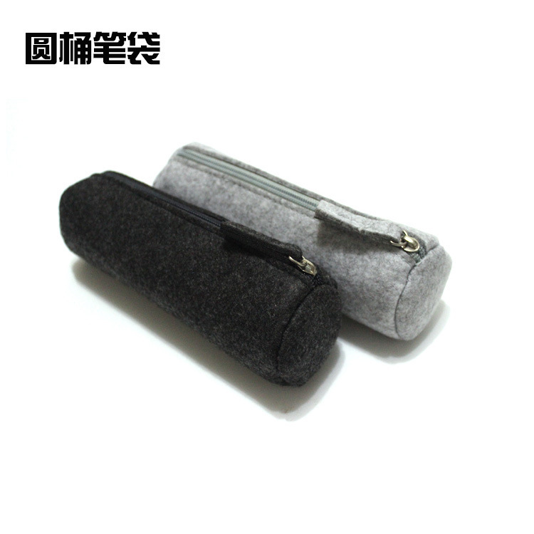 Customizable Wholesale Felt Cosmetics Bag, Felt Stationery Bag, Cylindrical Felt Pencil Bag, Can Be Customized According to Demand