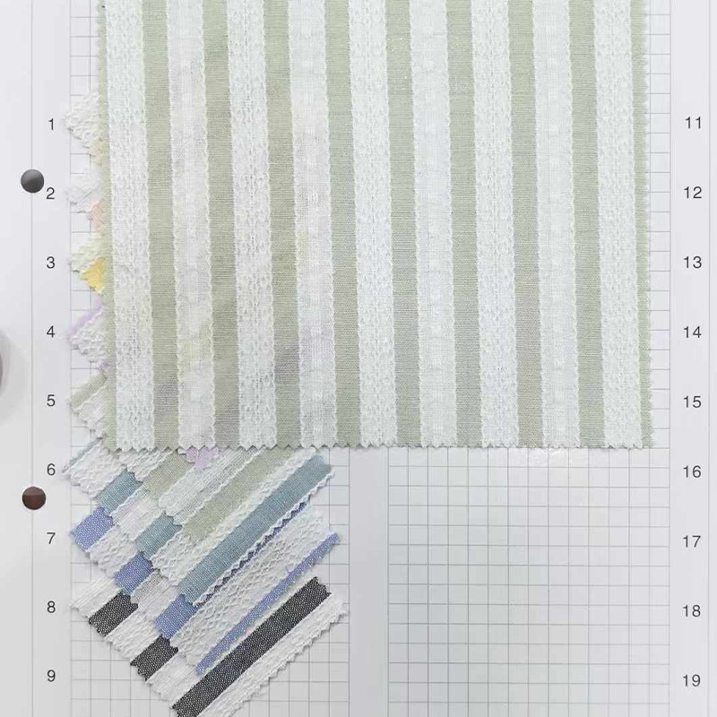 Xiaojun textile new Chinese fabric cotton gauze striped jacquard fabric shirt dress children's clothing lift
