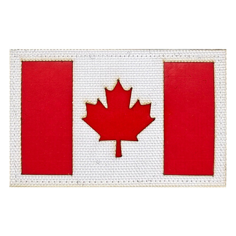Canadian Flag Reflective IR Velcro Chapter Maple Leaf Flag Tactical Morale Badge Luminous Carving Cloth Sticker Hook