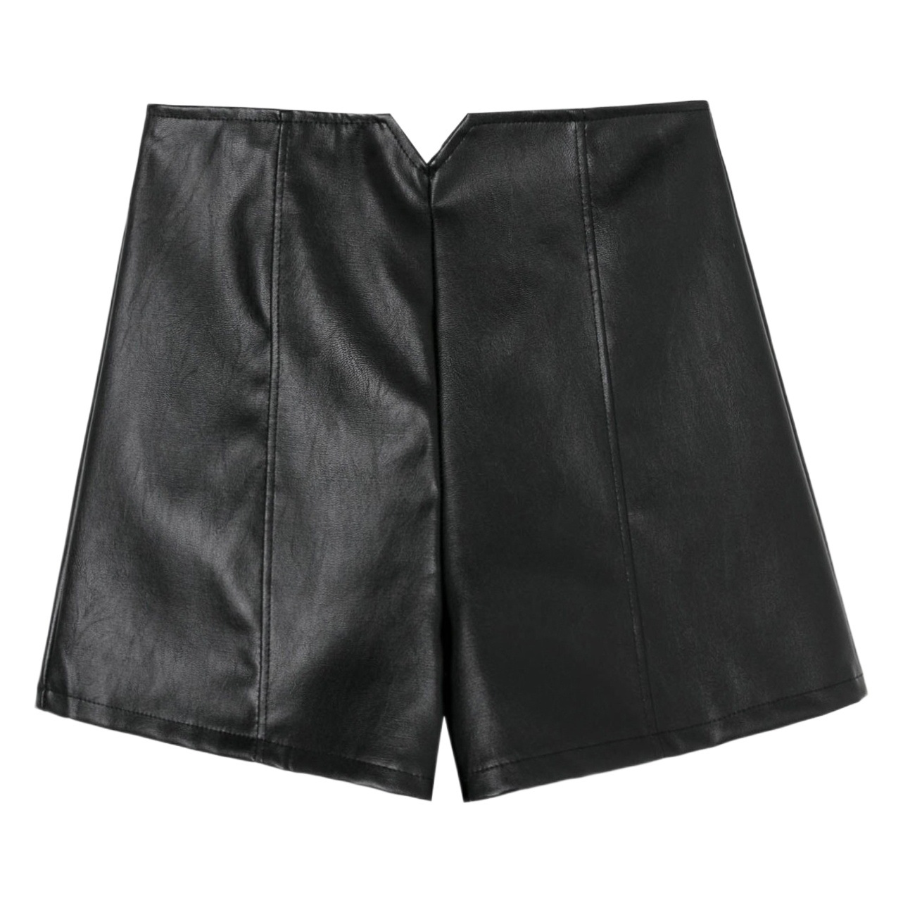 pu leather shorts women's autumn and winter outer wear small 2023 new black high waist slimming wide leg pants bottoming boot pants