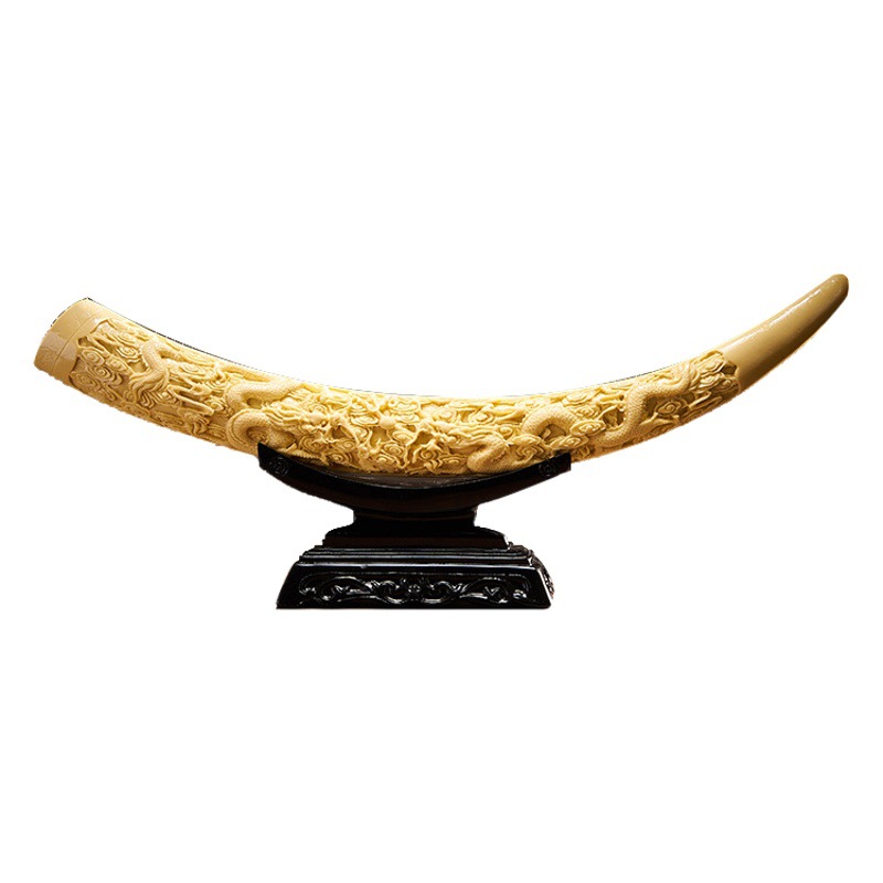 New Chinese Ivory Ornaments Home Living Room Entrance Antique Rack Wine Cabinet Decoration Office Desktop Decoration Gift