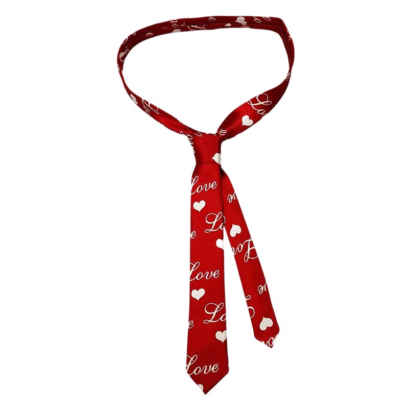 Picture of Zebra Leopard Print Love Poker Letters 5cm Matchinging Shirt Ins Student Tie Unisex Versatile Can Be Customized