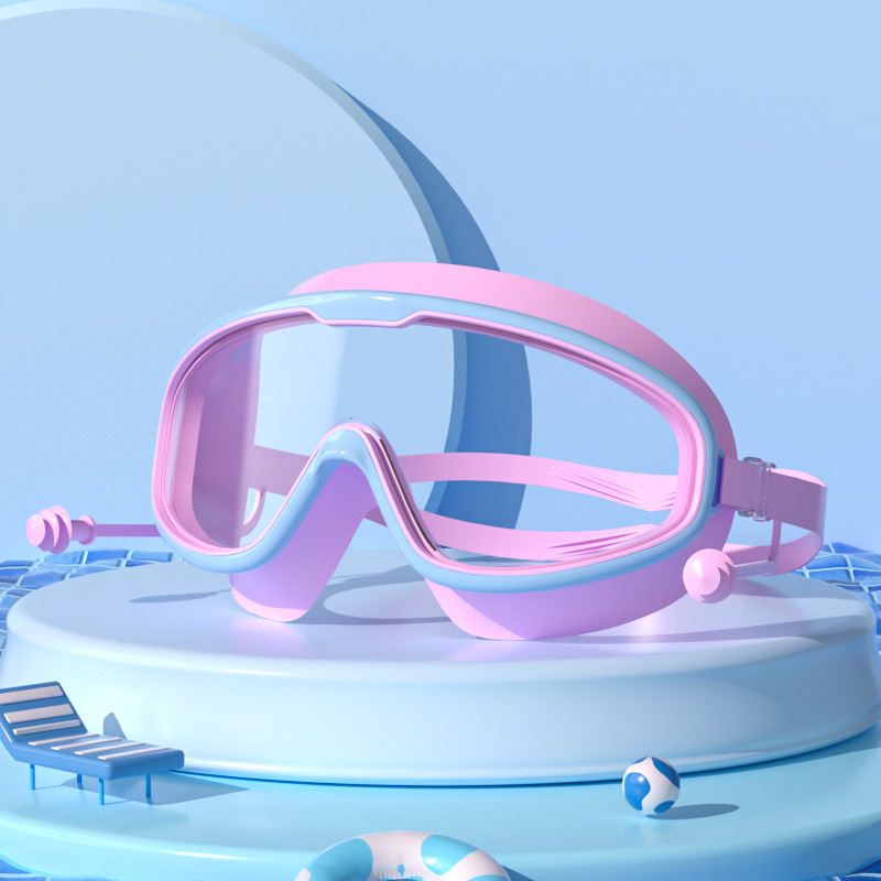 Picture of Factory Direct children's swimming goggles girls boys large frame waterproof anti-fog HD transparent student baby swimming glasses