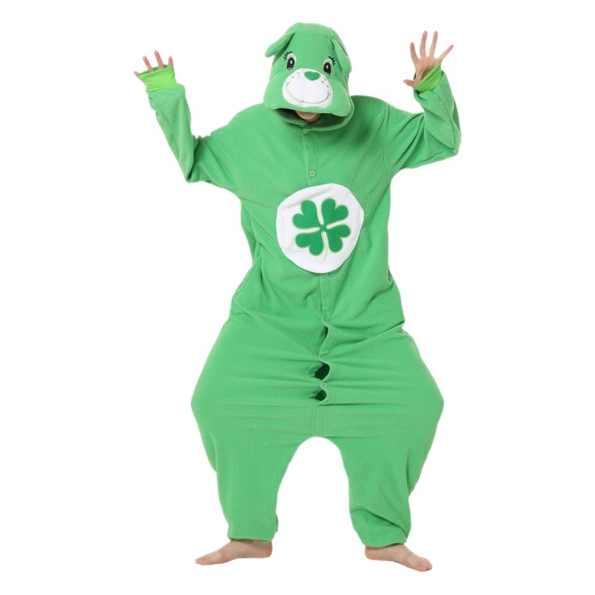 Cross-Border Cartoon One-Piece Pajamas for Adults, Bear Series, Cute Moon Loungewear, Fleece Couple Style