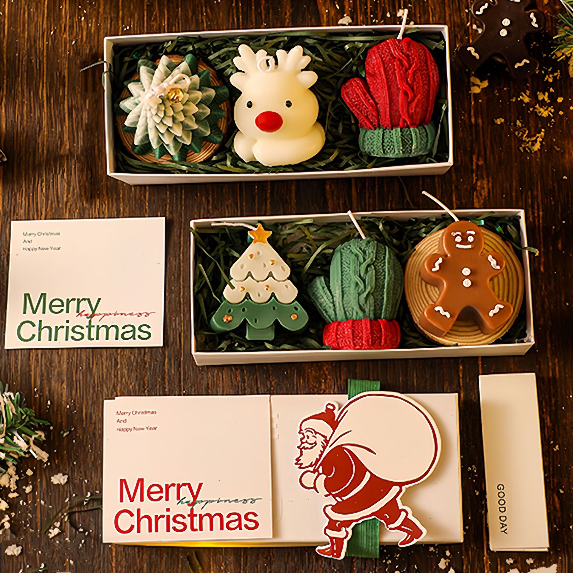 2025 Christmas Gift for Friends, Smokeless Scented Candle Set Gift Box, Souvenir, Christmas Gift Ornament