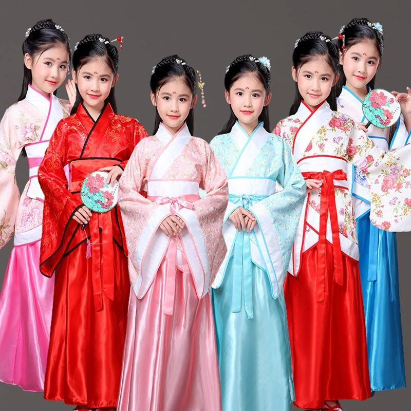 Children's Ancient Costume Fairy Dress Hanfu Princess Imperial Concubine Improved Little Girl Photo Studio Performance Photo Dance Performance Costume