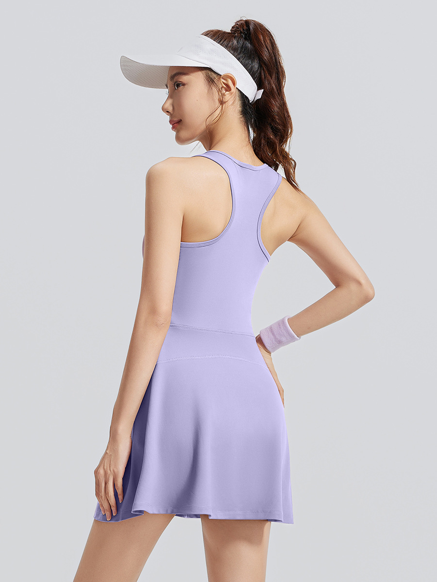 Picture of Juyitang Zipper One-Piece Dress for Women Anti-Exposure Bottoming Outdoor Running Fitness Sports Dress